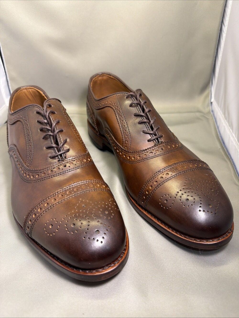 Allen Edmonds Strand Cigar Brown Oxford - Size 9.5 3E (EEE) Extra Wide No Box